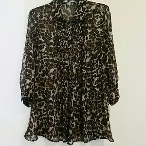 Sheer Animal Print Blouse